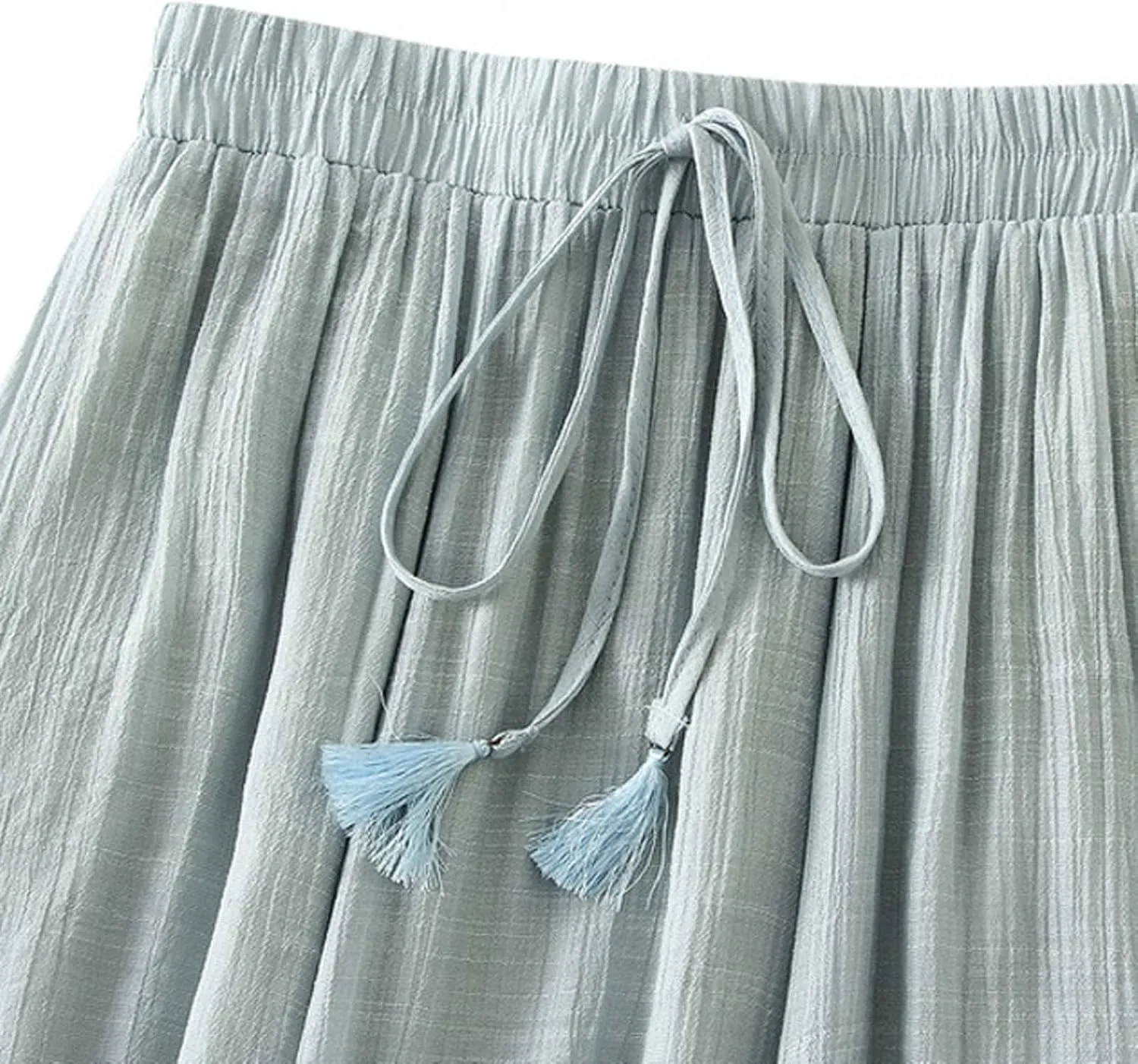 TANGNADE Women's Bohemian Elastic Waist Band Cotton Linen Flowy Maxi Skirt Dress Fashion Trendy Summer Beach Casual Skirts