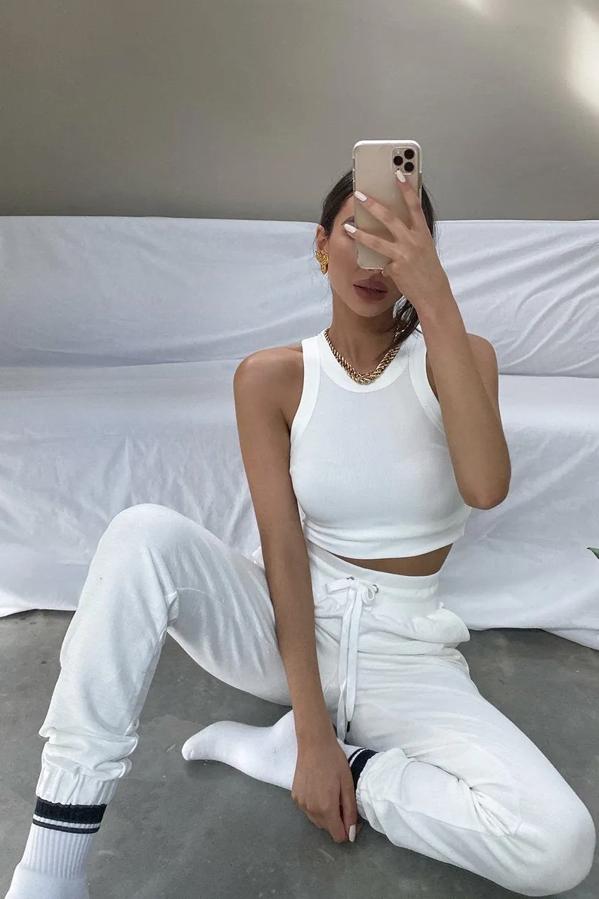Tenley white track pants