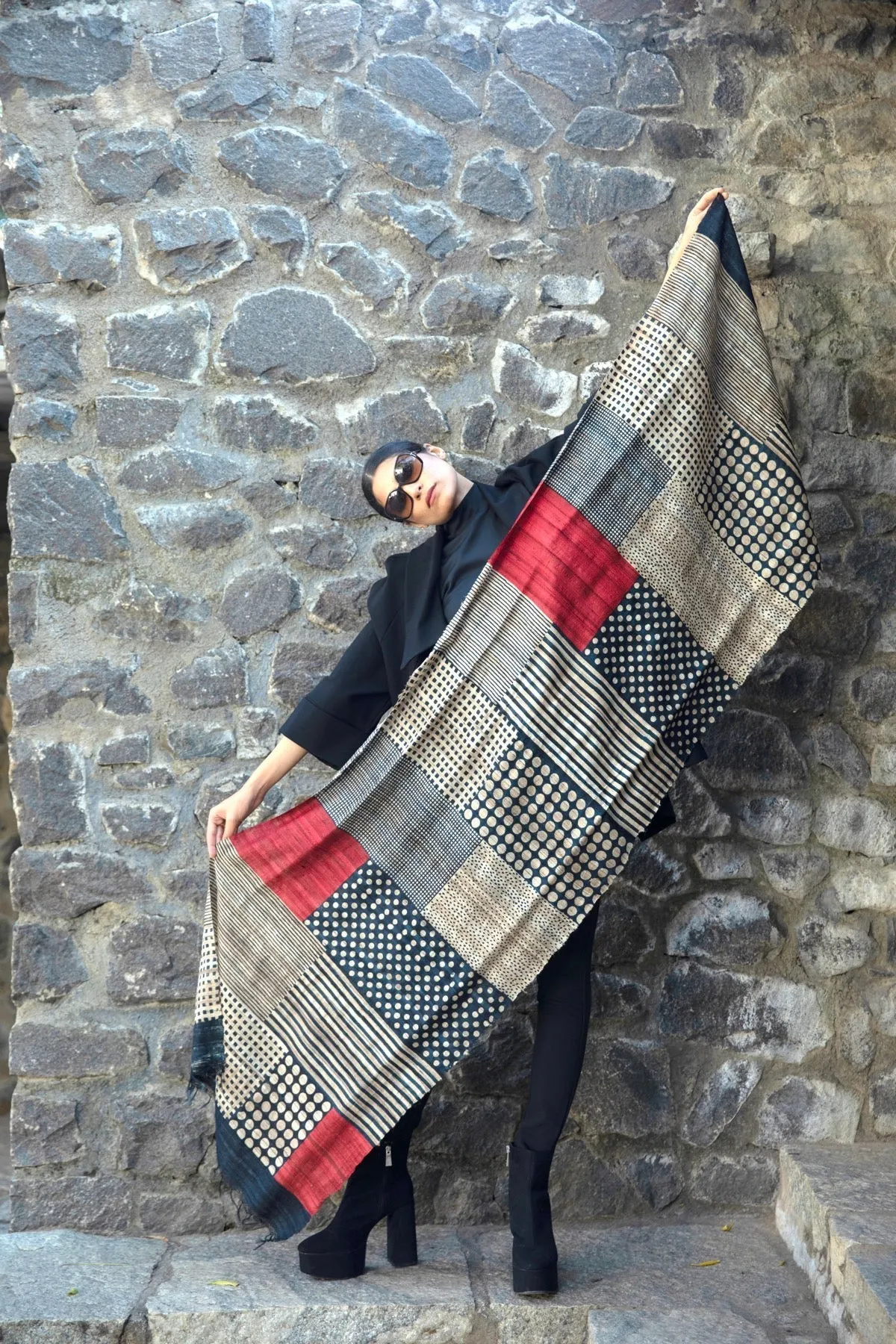 The 'Amalgamation' Tussar Silk Scarf