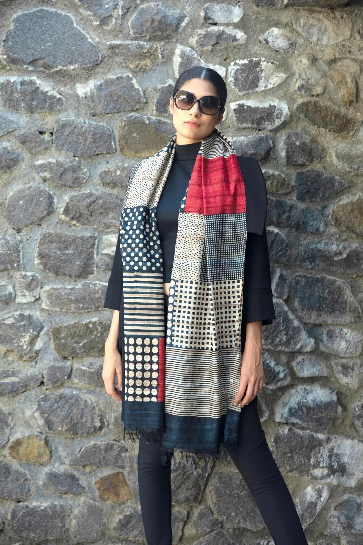 The 'Amalgamation' Tussar Silk Scarf