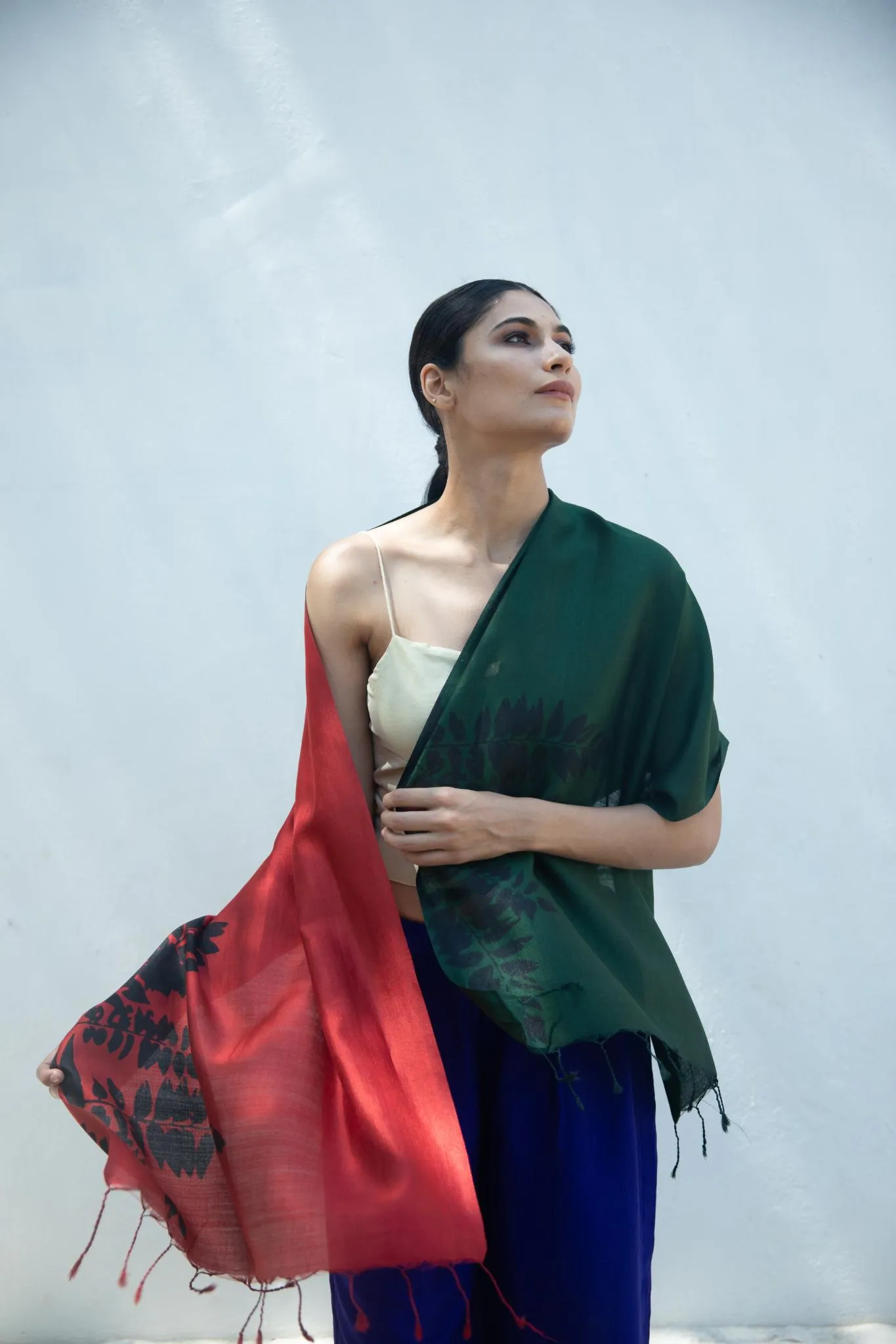 The 'Damp Foliage' Eri Silk Scarf