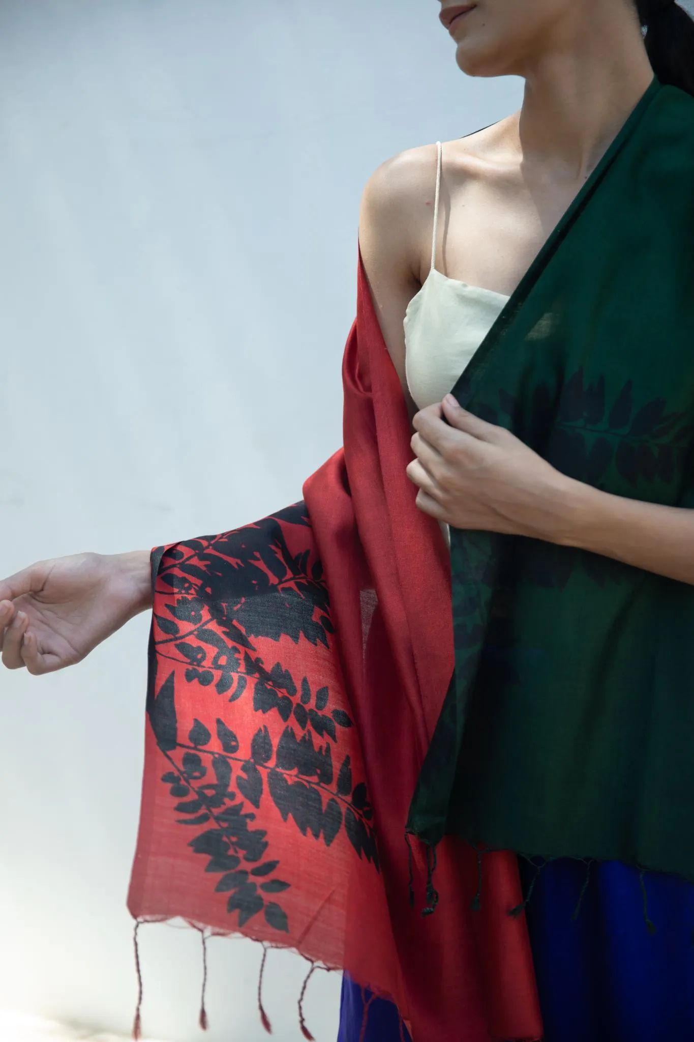 The 'Damp Foliage' Eri Silk Scarf