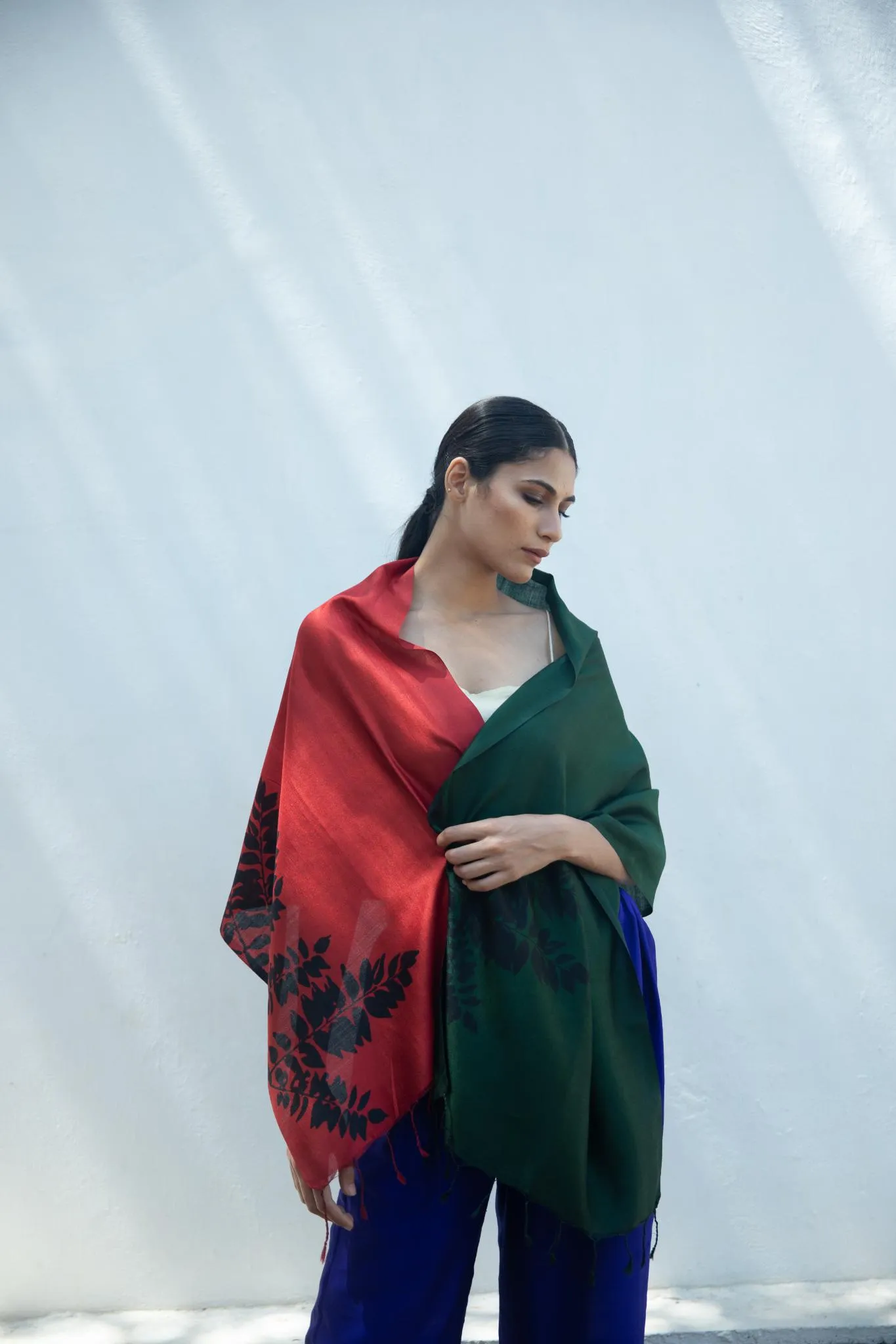 The 'Damp Foliage' Eri Silk Scarf
