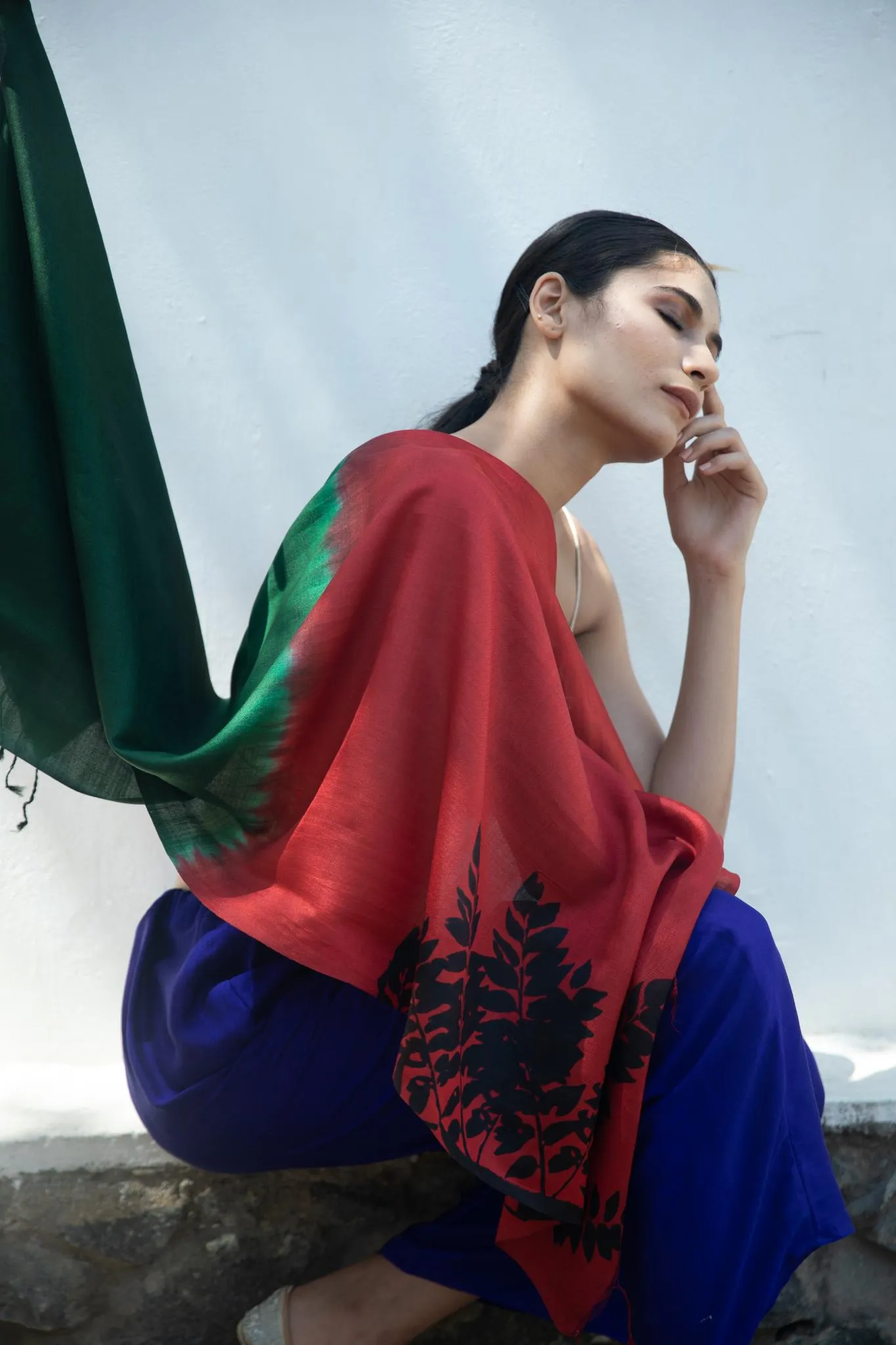 The 'Damp Foliage' Eri Silk Scarf