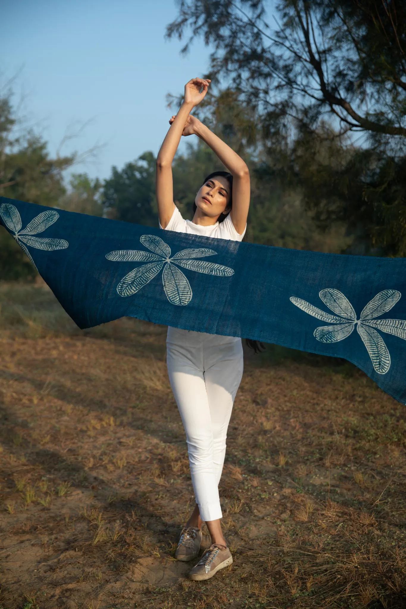 The 'Desert Rose' Tussar Silk Scarf