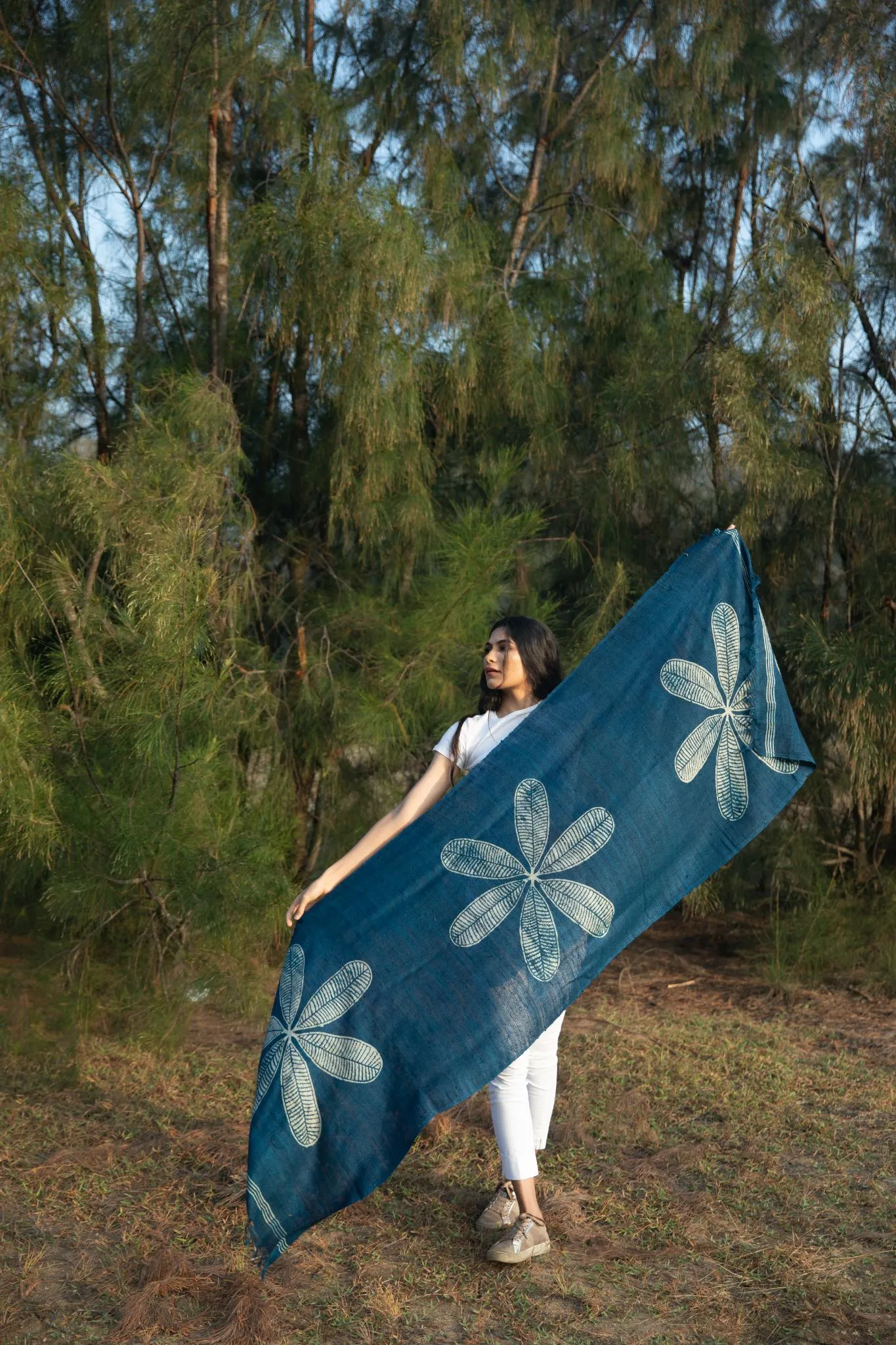 The 'Desert Rose' Tussar Silk Scarf