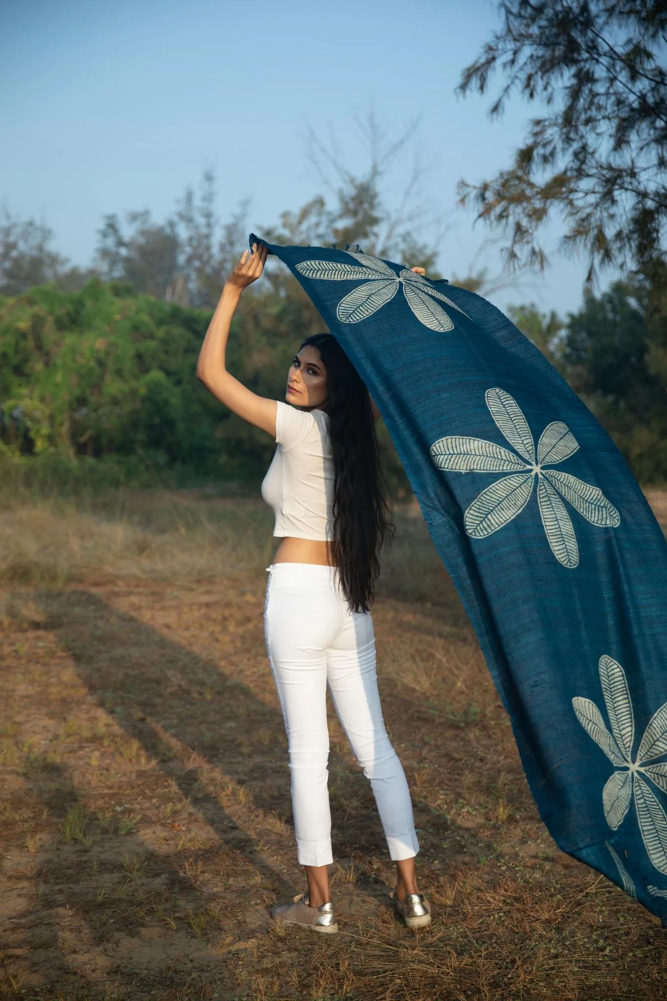 The 'Desert Rose' Tussar Silk Scarf