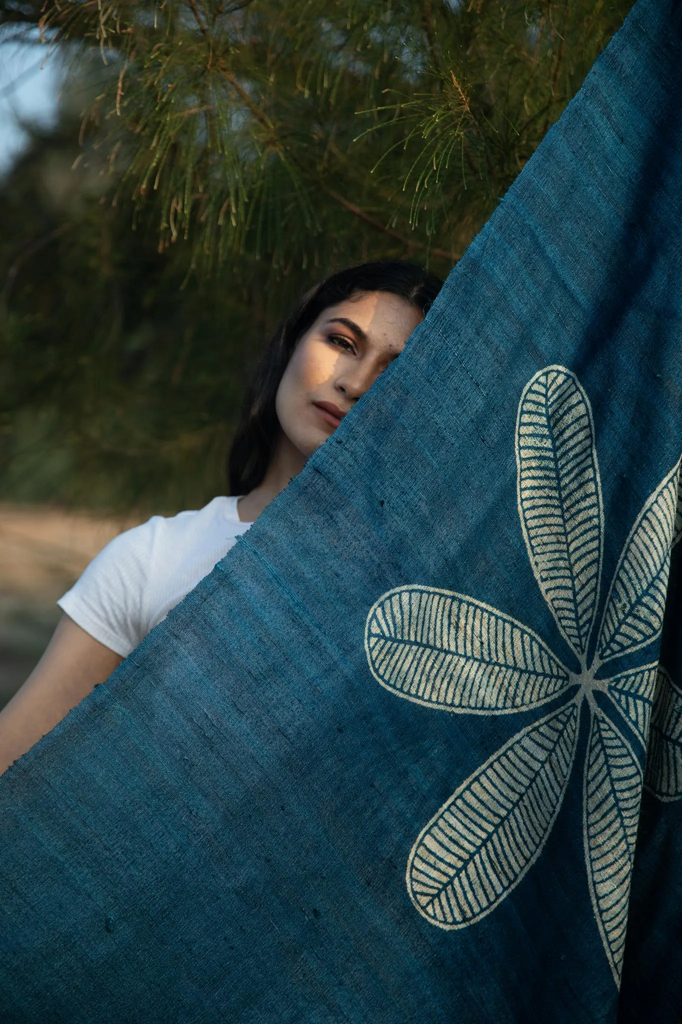 The 'Desert Rose' Tussar Silk Scarf