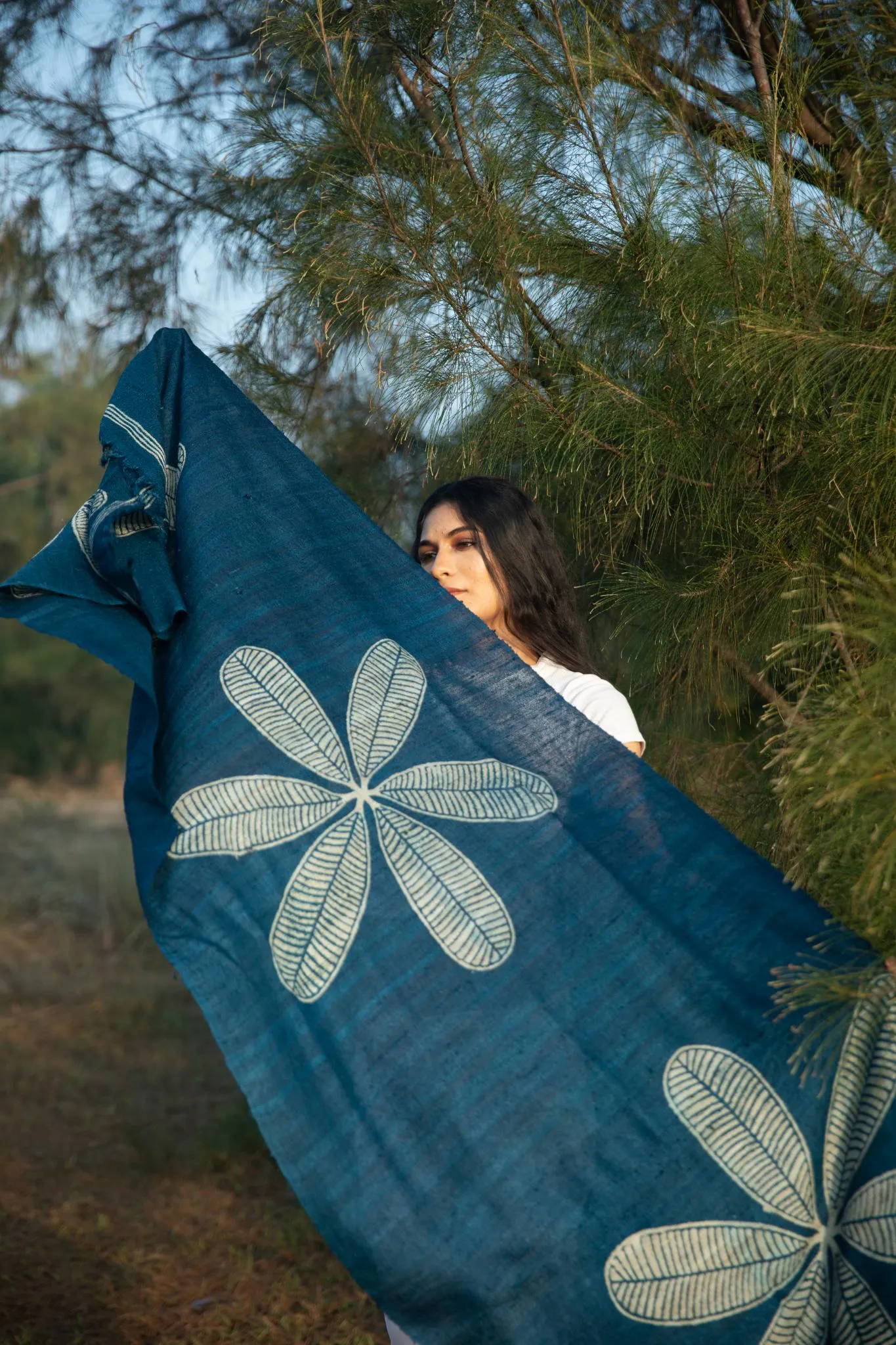 The 'Desert Rose' Tussar Silk Scarf