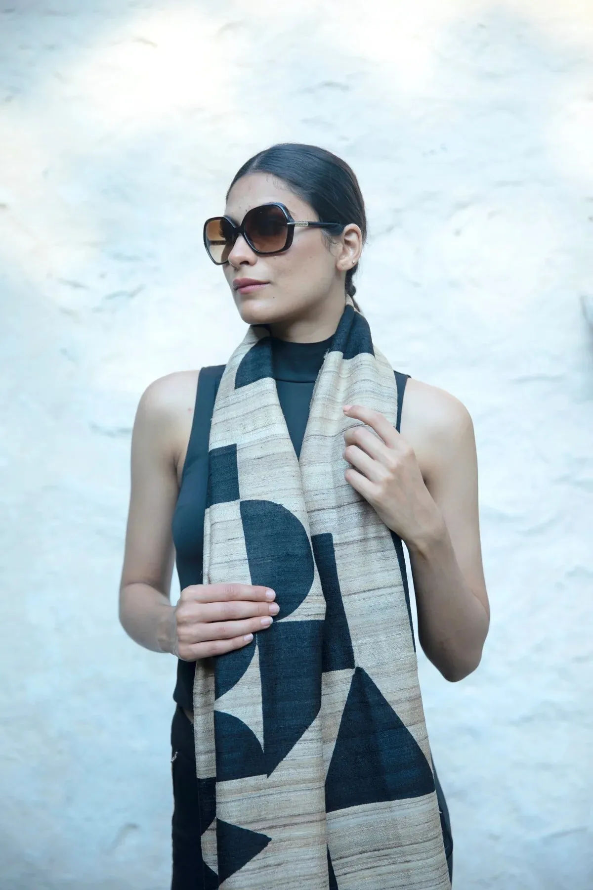 The 'Maze' Tussar Silk Scarf