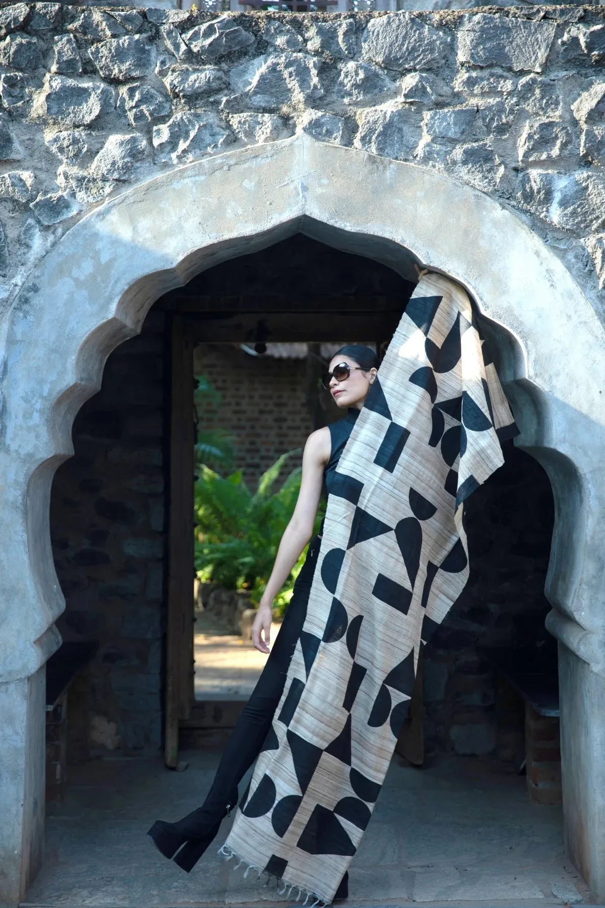 The 'Maze' Tussar Silk Scarf