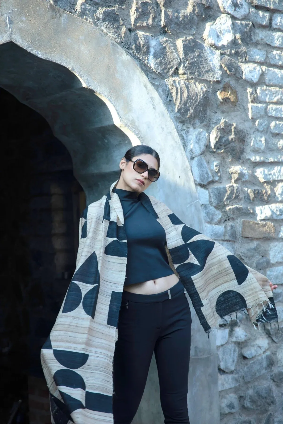 The 'Maze' Tussar Silk Scarf
