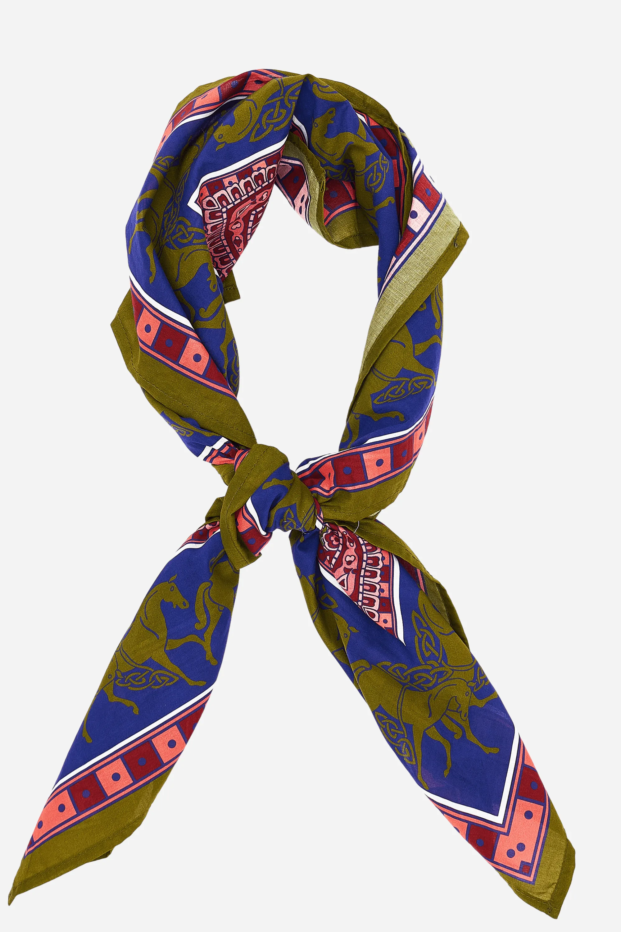 Three Gold Horses Scarf