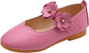 Toddler Girls Leather Dress Shoes Flower Girl Flat Bow Mary Jane Wedding Party Flower Shoes Girls Dance Shoes