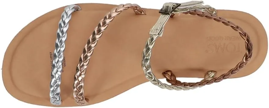 TOMS Womens Kira Braided Flat Casual Sandals Casual - Multi