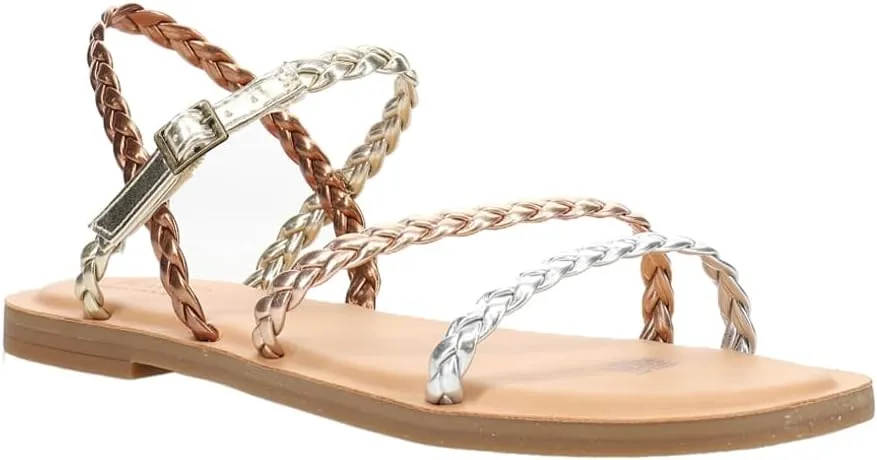 TOMS Womens Kira Braided Flat Casual Sandals Casual - Multi