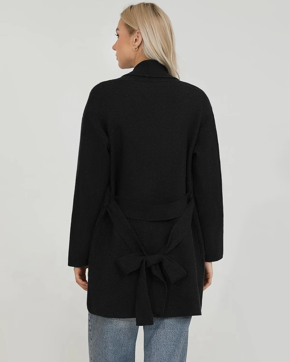 Totatuit Long Cardigan Sweaters for Women with Belt 2025 Fall Spring Open Front Knit Sweaters for Women with Pockets