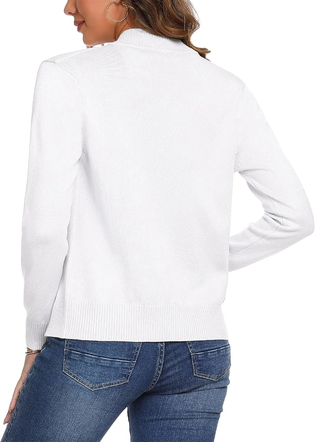 Totatuit Womens Long Sleeve Knitted Zip Up Sweater Cardigans Sweaters Lightweight Zipper Sweatshirts Jacket