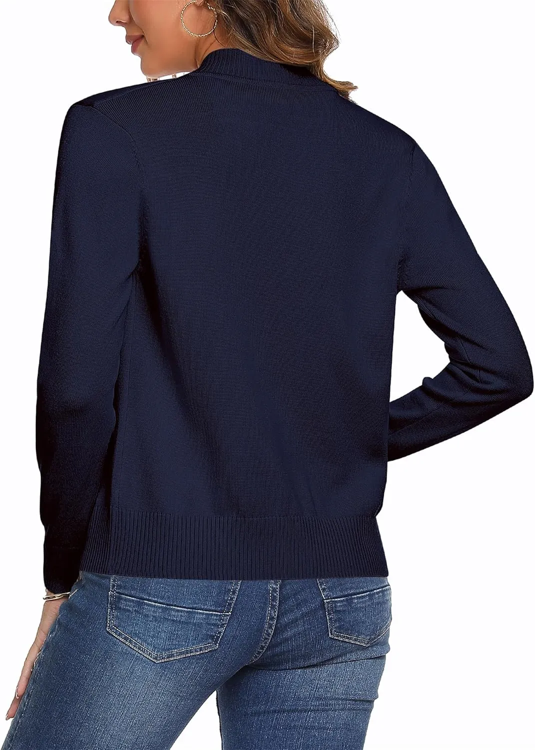 Totatuit Womens Long Sleeve Knitted Zip Up Sweater Cardigans Sweaters Lightweight Zipper Sweatshirts Jacket