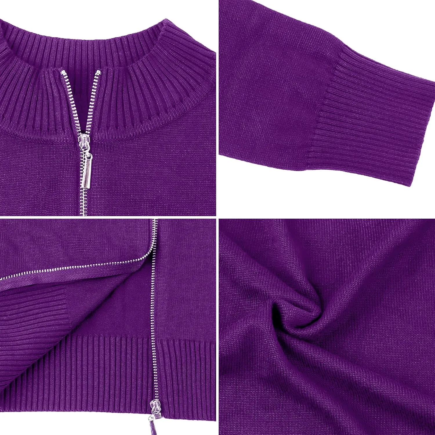 Totatuit Womens Long Sleeve Knitted Zip Up Sweater Cardigans Sweaters Lightweight Zipper Sweatshirts Jacket