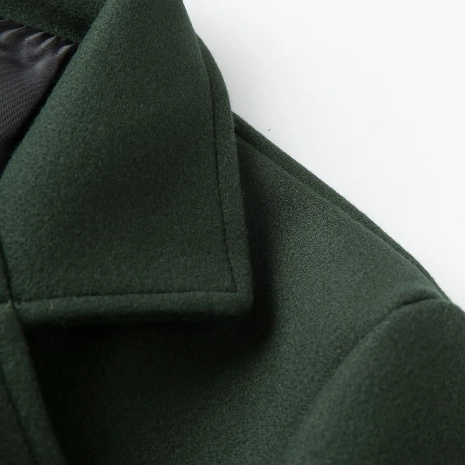 Trench Coat Men Double Breasted Warm Woolen Cloth Jacket Long Coat Windproof Notch Lapel Casual Outdoor Trench Coat