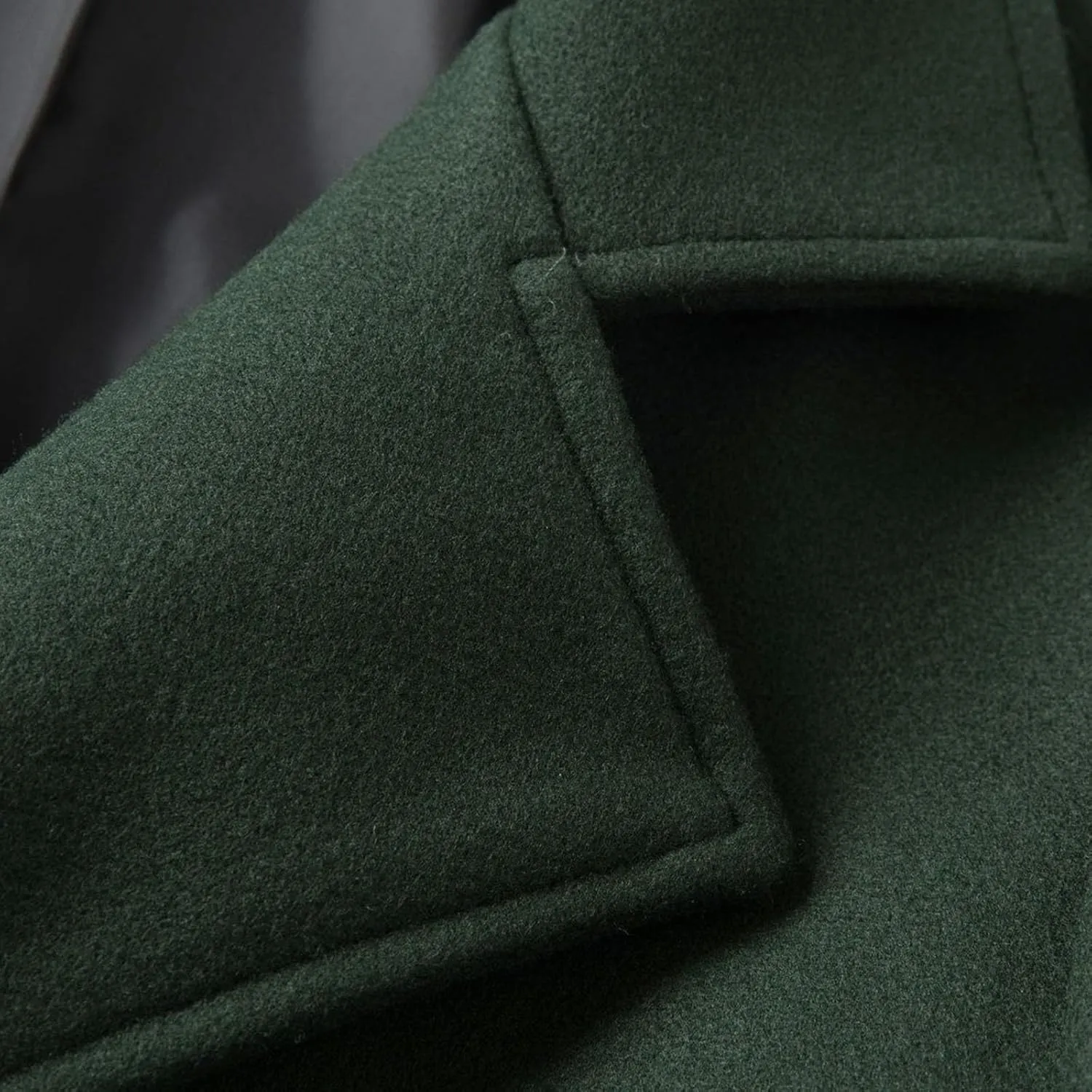 Trench Coat Men Double Breasted Warm Woolen Cloth Jacket Long Coat Windproof Notch Lapel Casual Outdoor Trench Coat