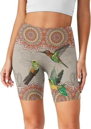 Uourmeti Biker Shorts Women Tummy Control Cycling Shorts Padded Spandex Shorts Plus Size
