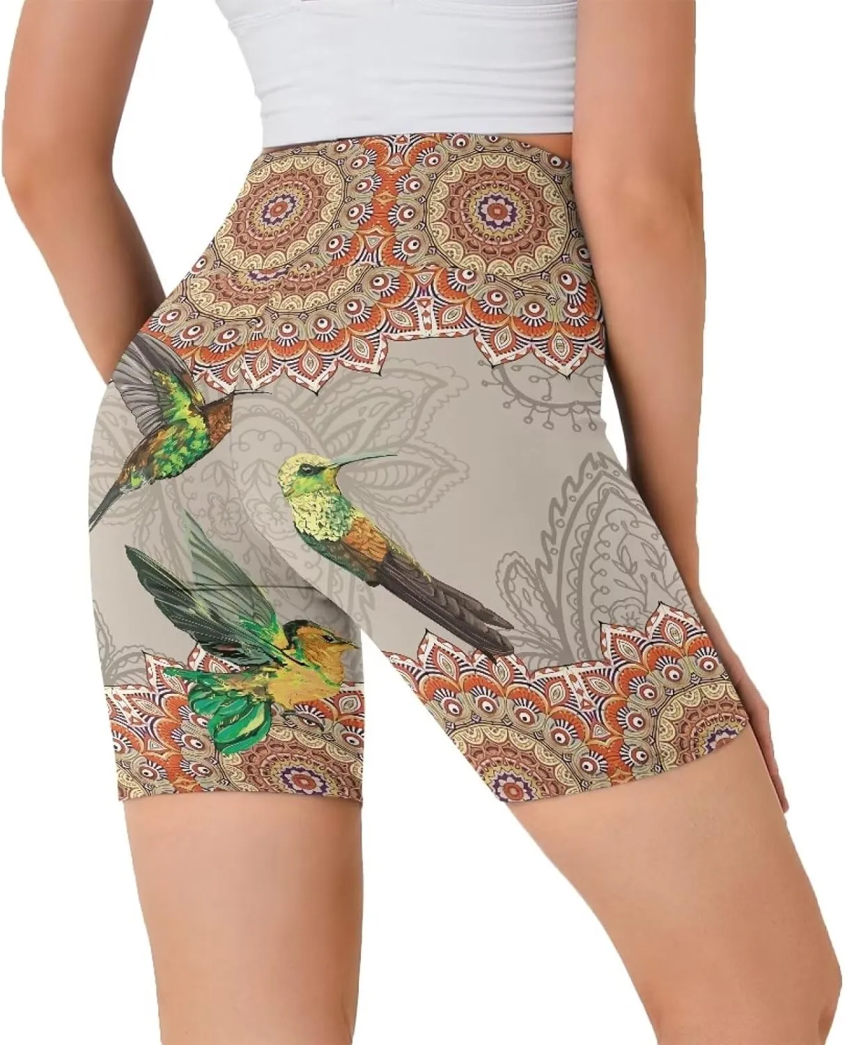 Uourmeti Biker Shorts Women Tummy Control Cycling Shorts Padded Spandex Shorts Plus Size