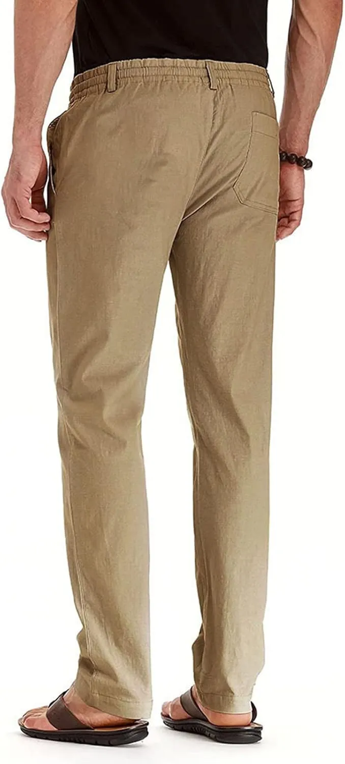 Vickyleb Men's Hiking Pants Relaxed Fit Lightweight Quick Dry Stretch Joggers Running Workout Casual Drawstring Trousers