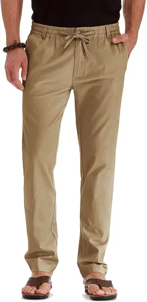 Vickyleb Men's Hiking Pants Relaxed Fit Lightweight Quick Dry Stretch Joggers Running Workout Casual Drawstring Trousers