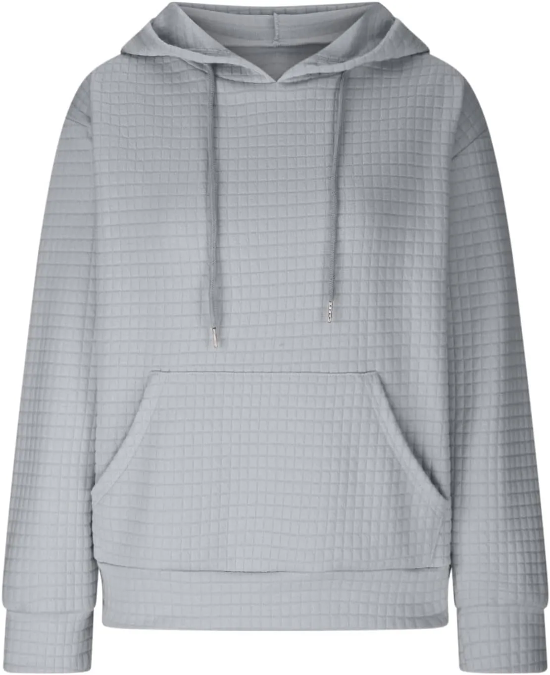 Waffle Knit Hoodie Women Oversized Drawstring Hooded Sweatshirts Y2K Waffle Pullover Loose Fit Casual Cute Clothes