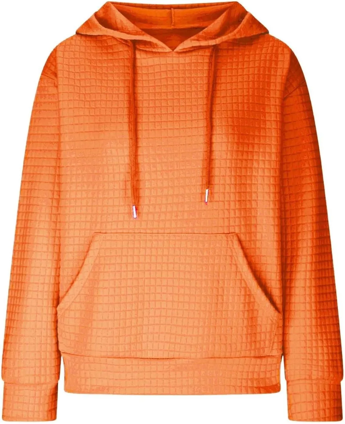 Waffle Knit Hoodie Women Oversized Drawstring Hooded Sweatshirts Y2K Waffle Pullover Loose Fit Casual Cute Clothes