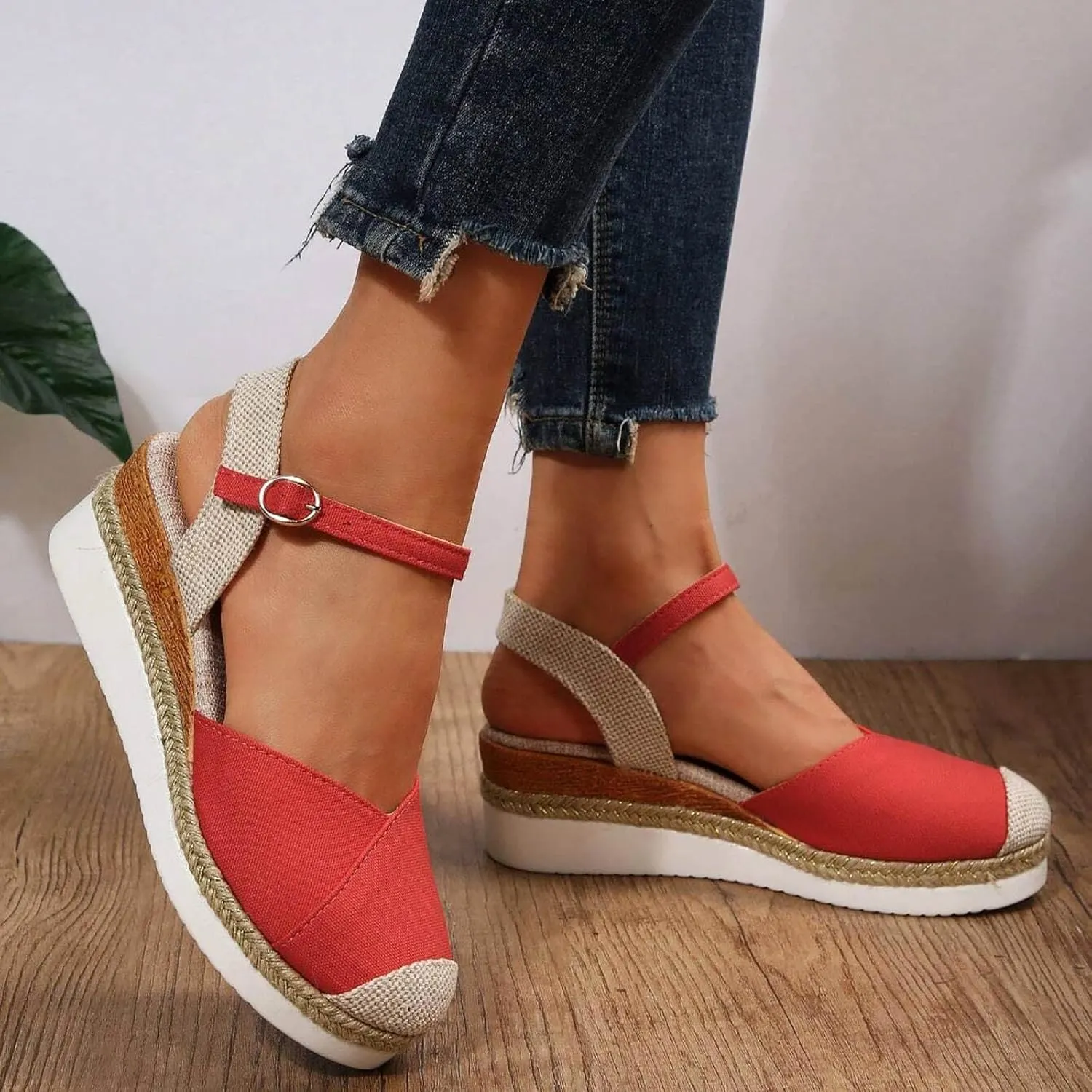 Women Comfortable Sandals,Women Sandals Summer Flat Bottom Slope Heel Fish Mouth Casual Women Sandals Water Sandals Women Orthotic Walking Sandals Orthopedic Arch Support Sandals