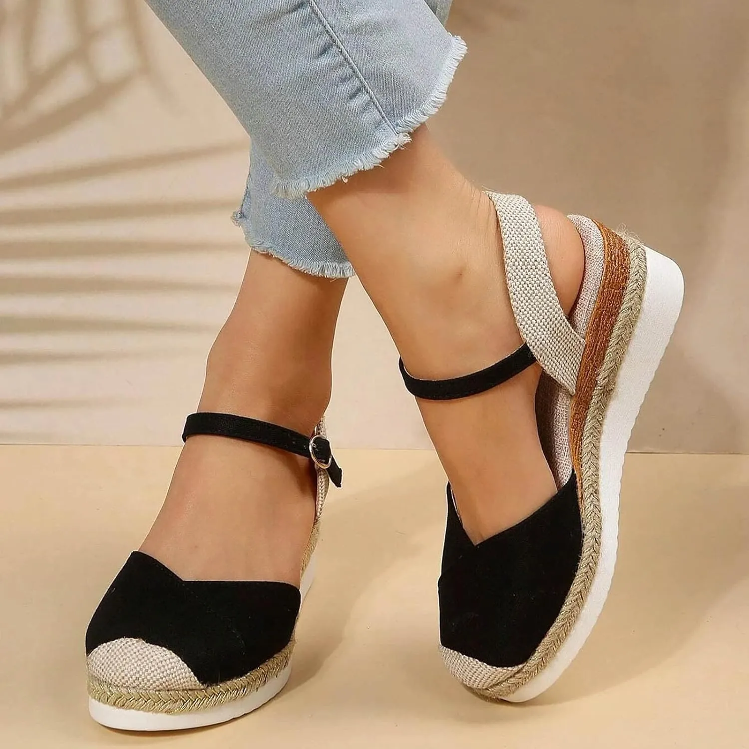 Women Comfortable Sandals,Women Sandals Summer Flat Bottom Slope Heel Fish Mouth Casual Women Sandals Water Sandals Women Orthotic Walking Sandals Orthopedic Arch Support Sandals