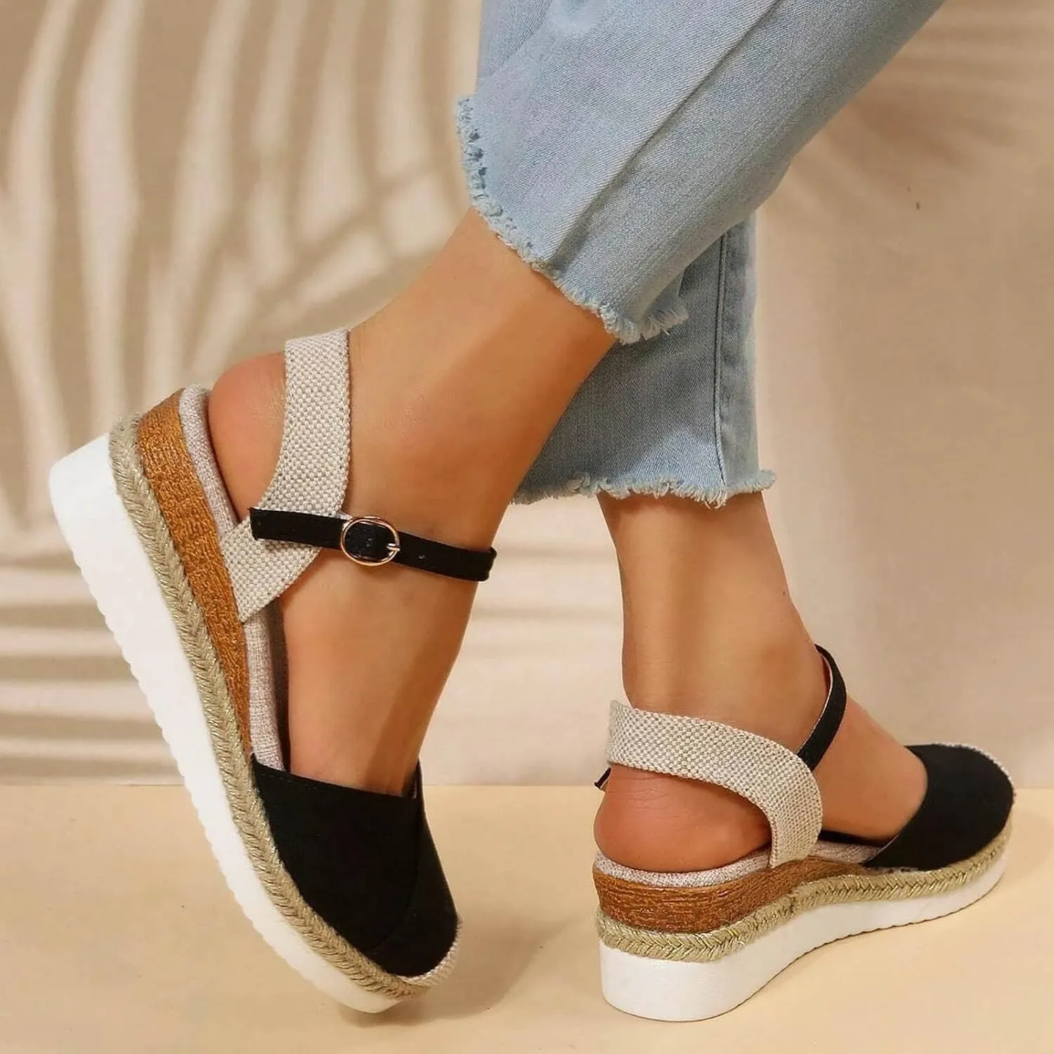 Women Comfortable Sandals,Women Sandals Summer Flat Bottom Slope Heel Fish Mouth Casual Women Sandals Water Sandals Women Orthotic Walking Sandals Orthopedic Arch Support Sandals