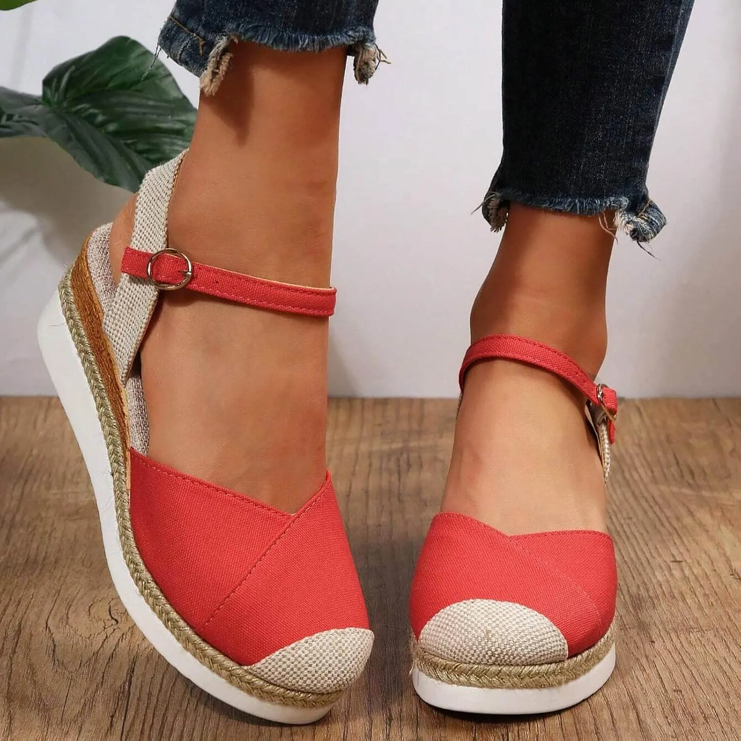 Women Comfortable Sandals,Women Sandals Summer Flat Bottom Slope Heel Fish Mouth Casual Women Sandals Water Sandals Women Orthotic Walking Sandals Orthopedic Arch Support Sandals