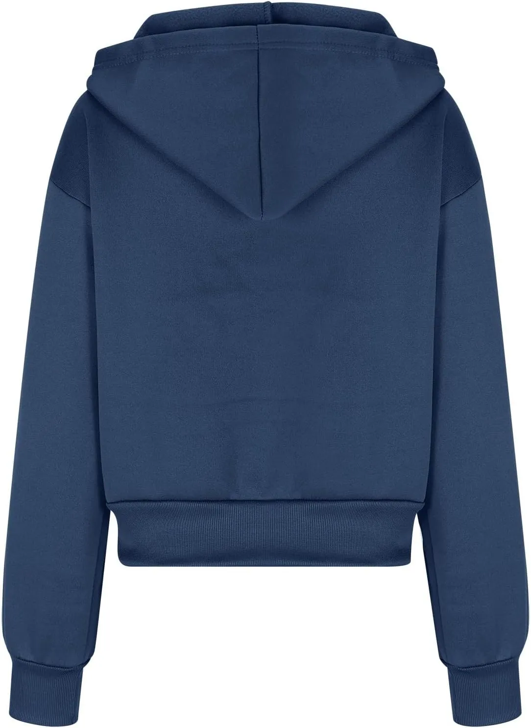 Women Cropped Zip Up Hoodie Oversized Sweatshirt Long Sleeve Trendy Teen Girls Y2K Clothes Loose Athletic Workout Top