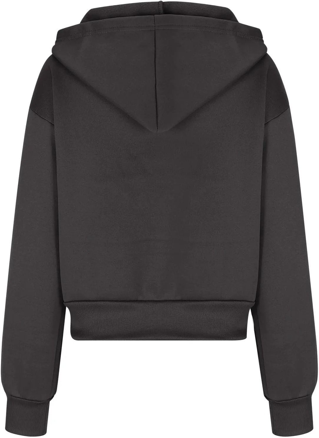 Women Cropped Zip Up Hoodie Oversized Sweatshirt Long Sleeve Trendy Teen Girls Y2K Clothes Loose Athletic Workout Top