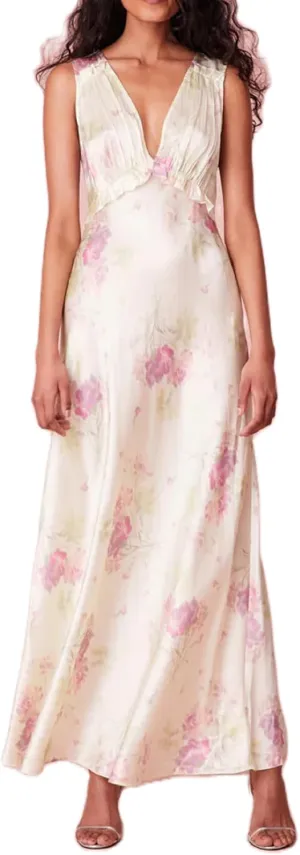 Women Floral V Neck Long Dress Boho Backless Long Dress Lace Trim Going Out Dress Y2K Summer Beach Dress