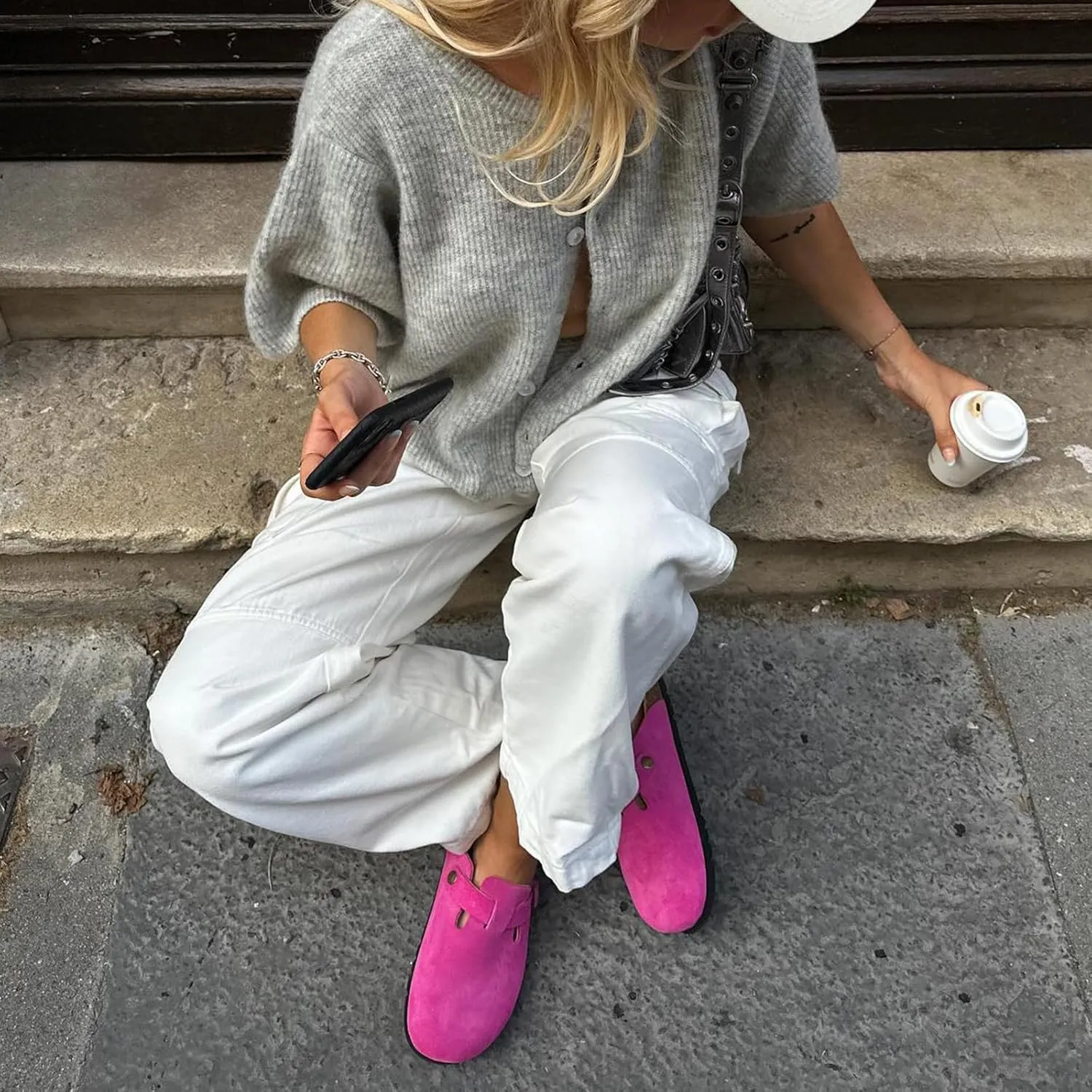 Women Knitted Button Down Short Sleeve Tops Solid Color Round Neck Cardigan Blouse Going Out Sweater Streetwear