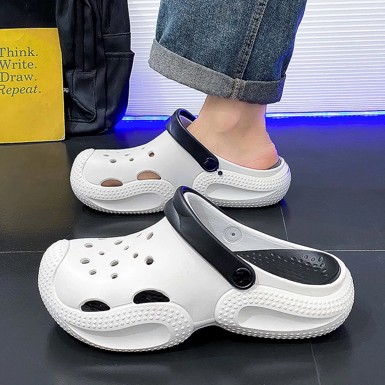 Women Men Clogs Garden Shoes Arch Support Sandals Slippers Summer Outdoor Casual Swimming Pool Beach Sandals Lightweight Soft Bottom Mule Slippers