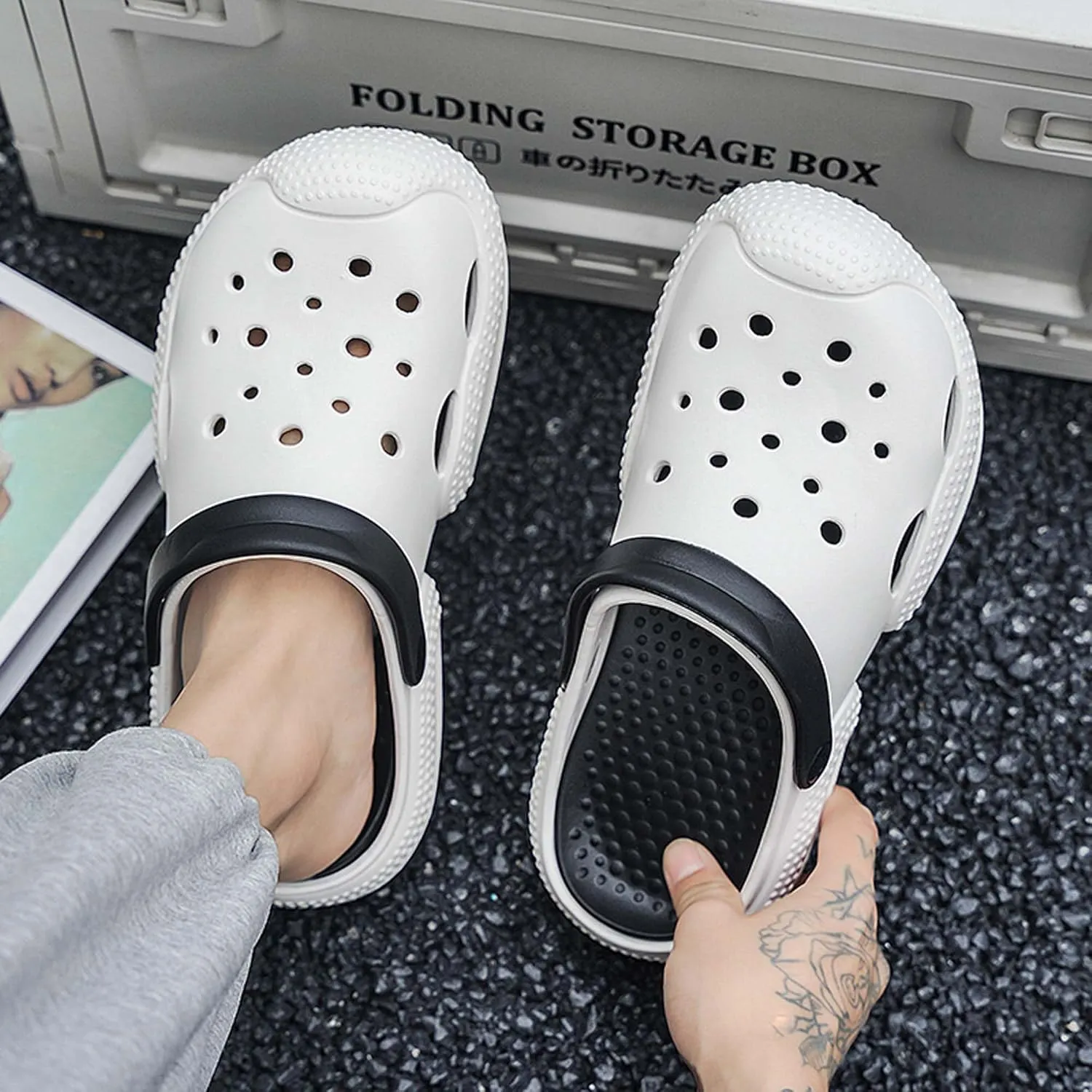Women Men Clogs Garden Shoes Arch Support Sandals Slippers Summer Outdoor Casual Swimming Pool Beach Sandals Lightweight Soft Bottom Mule Slippers
