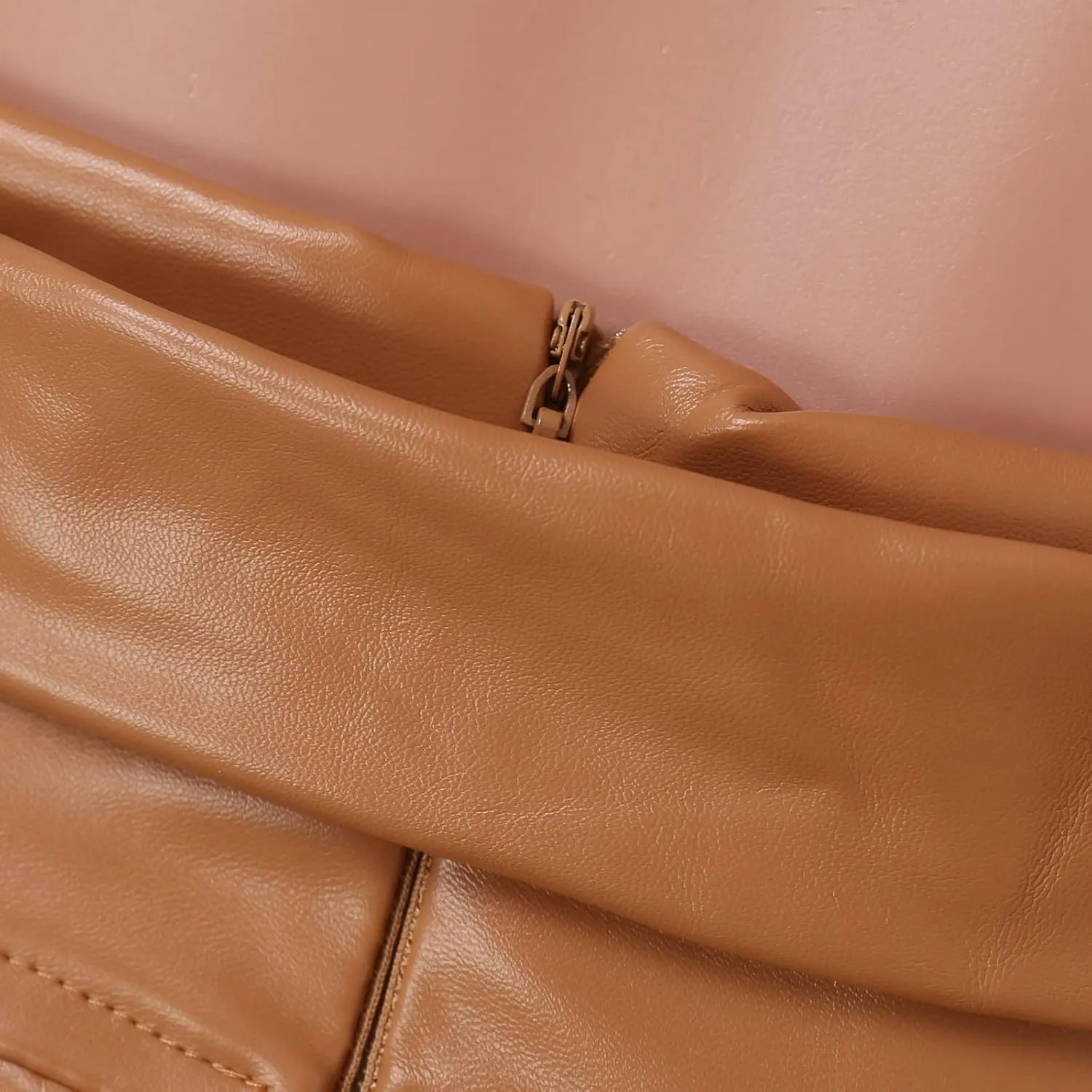 Women PU Leather Mini Skirt High Waist Zipper Side Split Hip Wrap Skirt Solid Color Slim Fit Bodycon Skirt