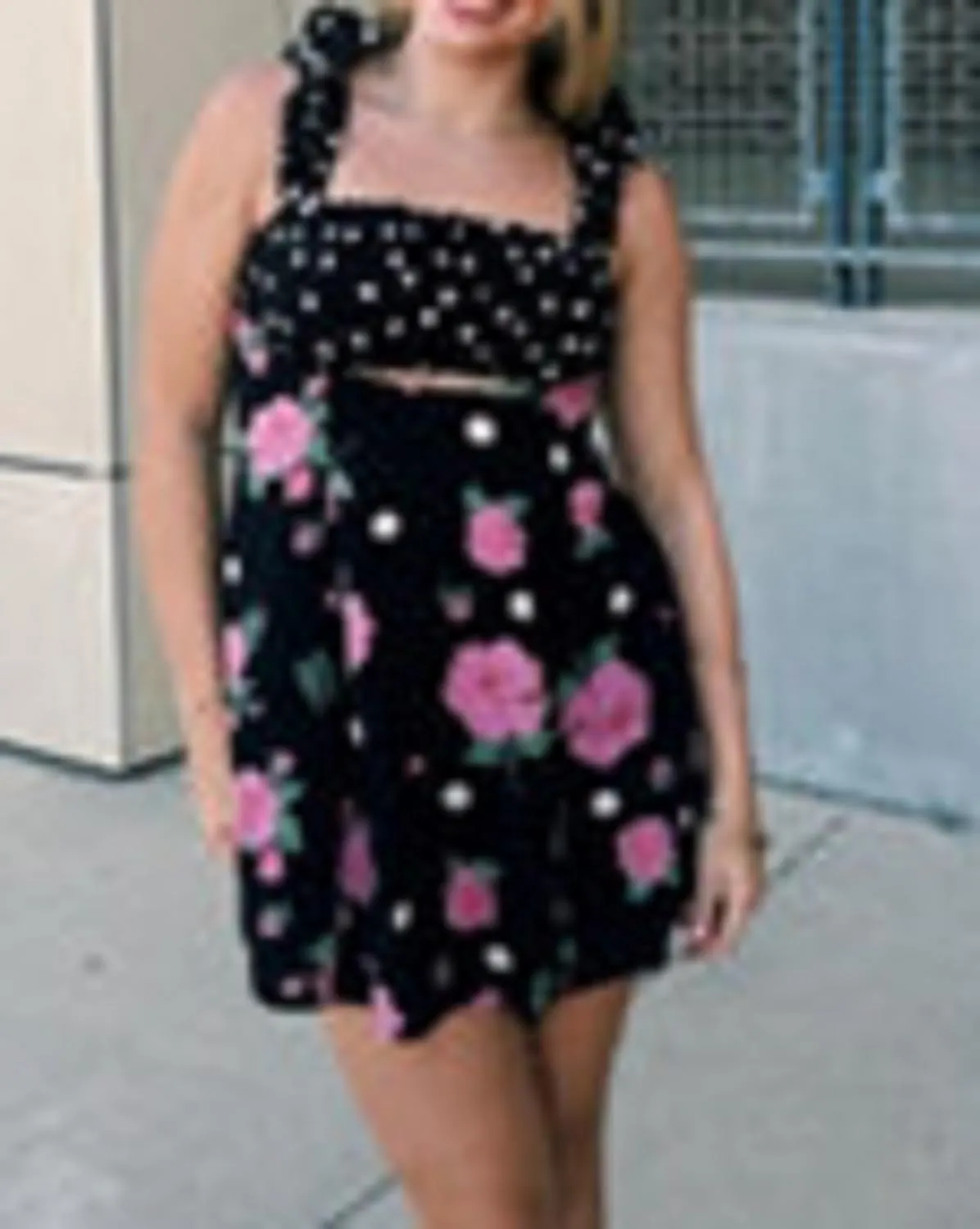Women Ruffle Hem Floral Babydoll Dress Boho Flowy Tie Mini Dress Y2K Cute Print Short A Line Beach Sundress Streetwear