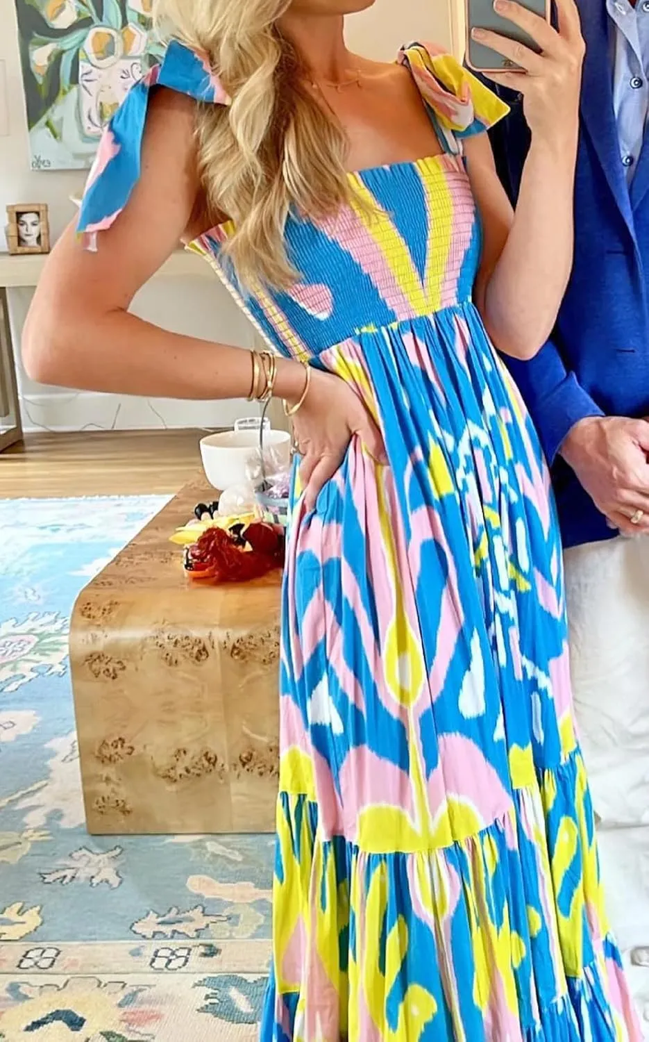 Women Summer Vocation Boho Floral Long Dress Sleeveless Flowy Tiered A Line Maxi Sundress Going Out Flower Beach Dress