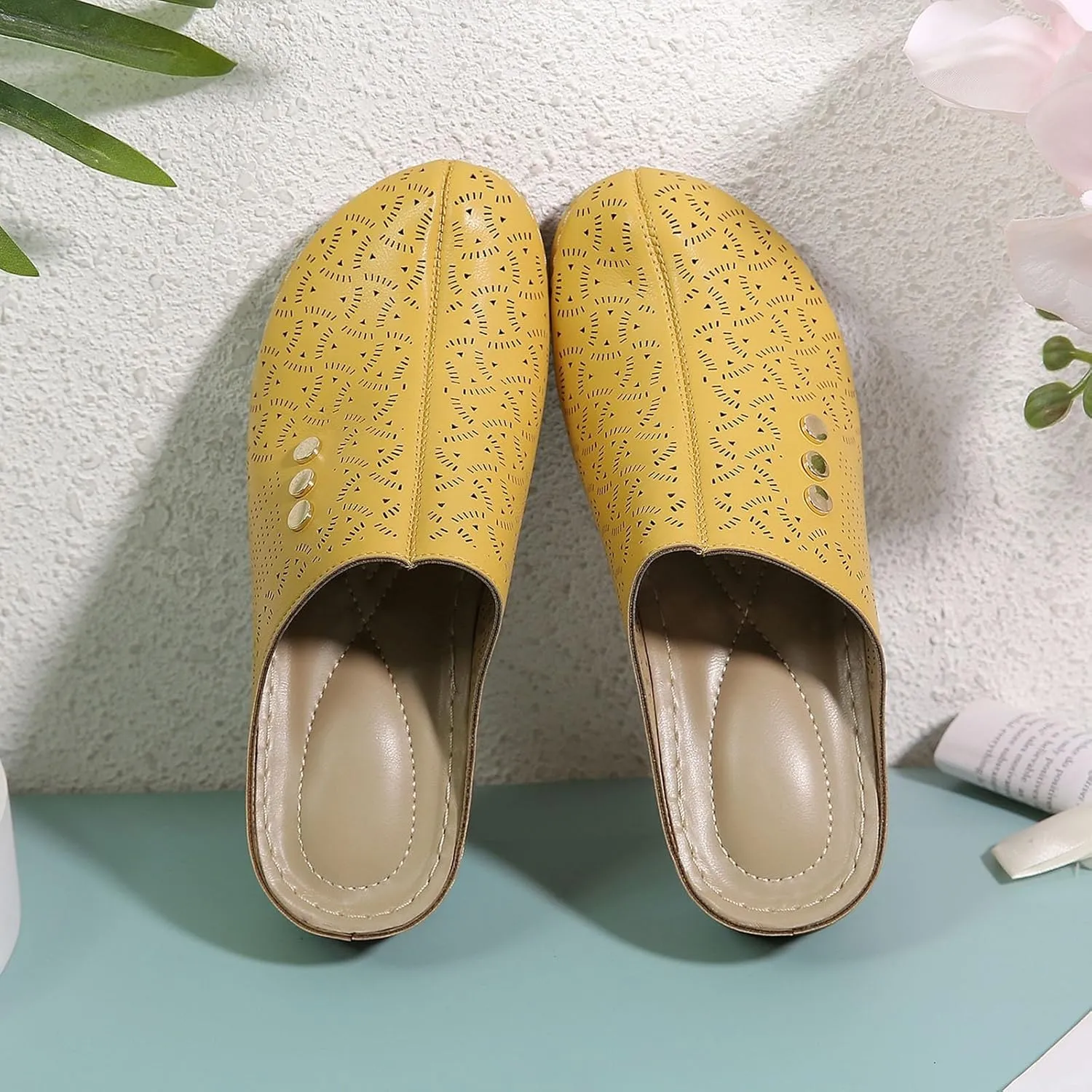 Women Wedge Sandals Summer Closed Toe Dress Platform Mule Orthopedic Slides Comfortable Clogs with Arch Support