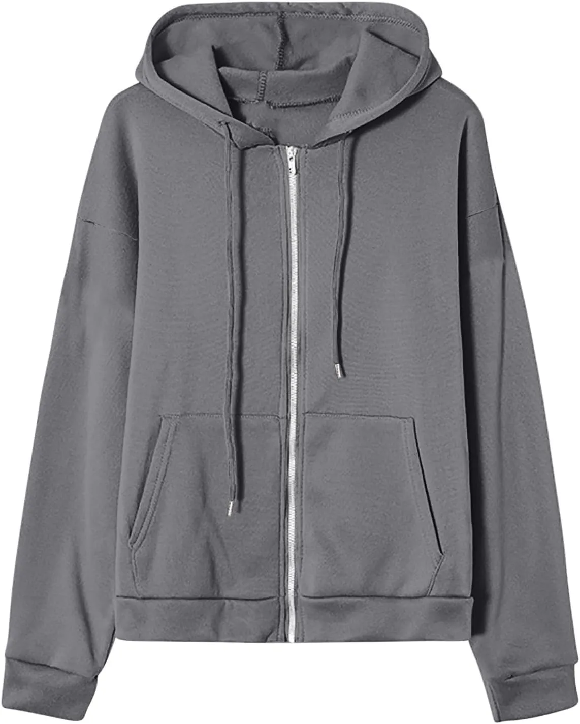 Women Zip Up Hoodie Casual Sweatshirt Drawstring Loose Fit Oversized Lightweight Fashion Fall Tops For Teen Girls