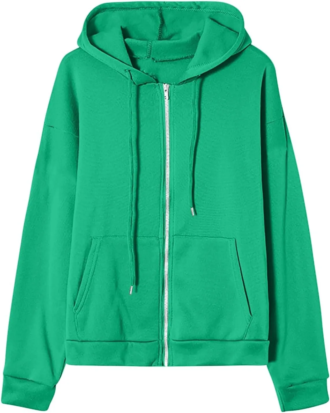 Women Zip Up Hoodie Casual Sweatshirt Drawstring Loose Fit Oversized Lightweight Fashion Fall Tops For Teen Girls
