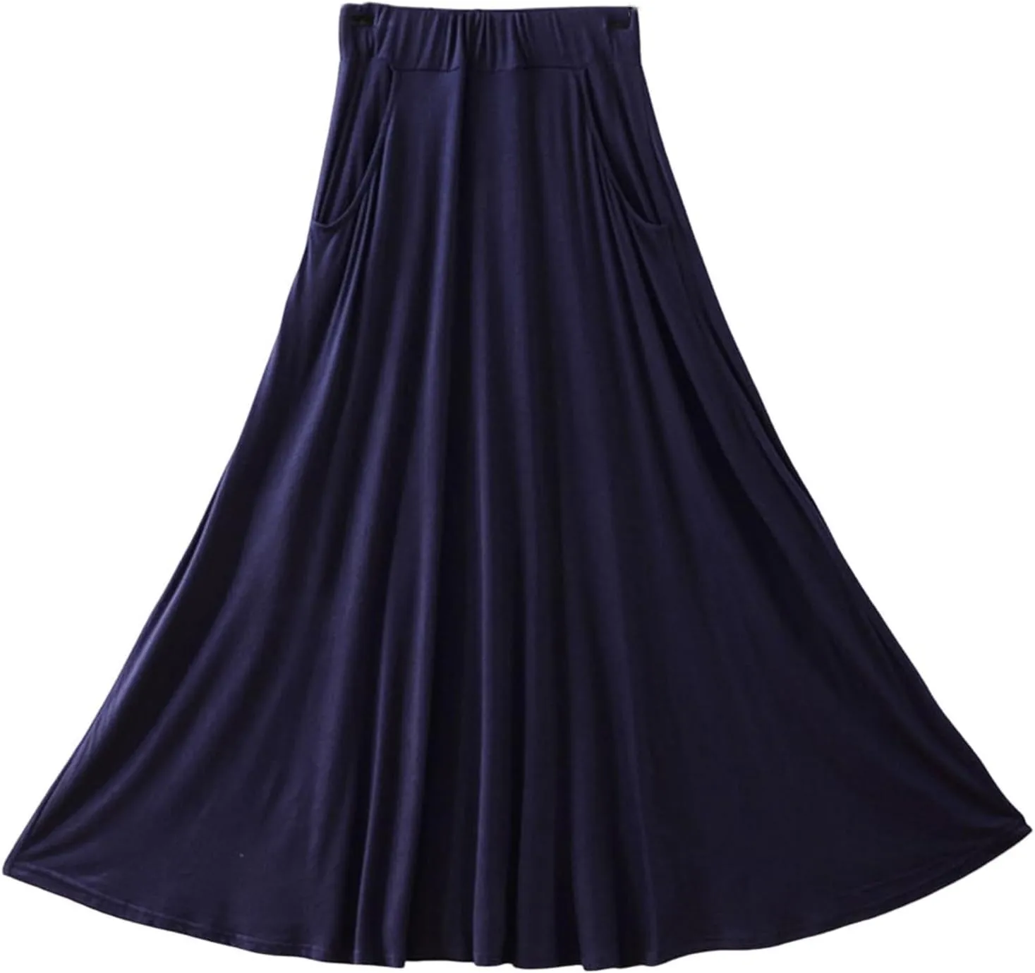 Women's Ankle Length Skirt Solid Color Fashion Elastic Waist A Line Skirts Summer Fashion Flowy Swing Vacation Skort