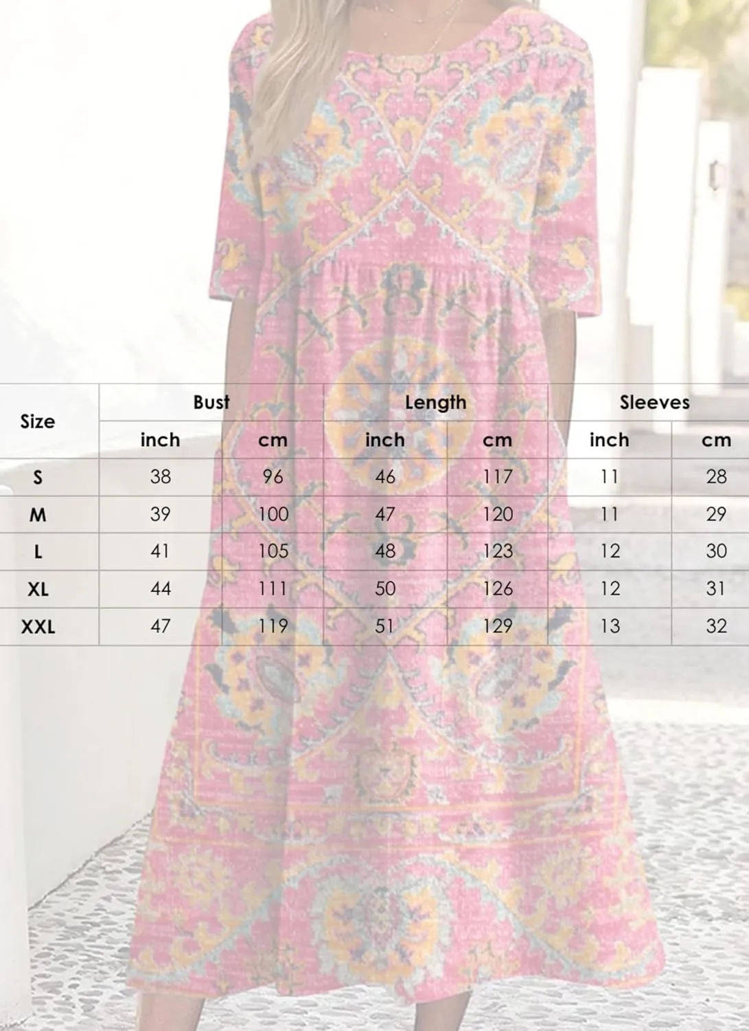 Womens Bohemian Print Ruched Roud Neck Short Sleeve Midi Dress 2025 Summer Casual Loose Fit Wear